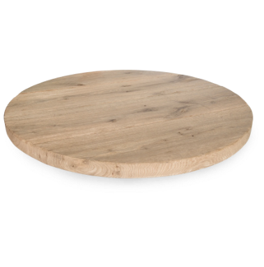 Eiken Tafelblad Rond met rechte zijkant