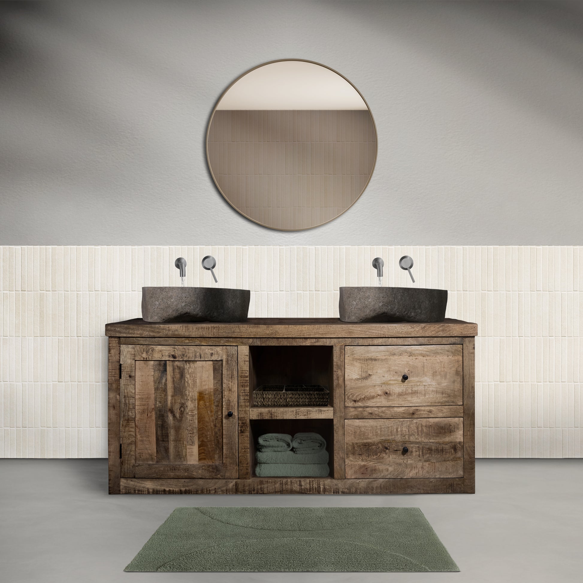 badkamermeubel teakhout op maat gemaakt door Verkerke Living