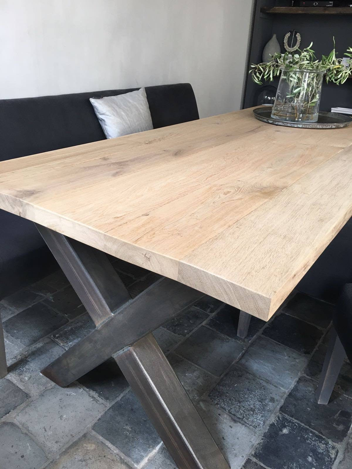 Eiken Tafelblad Old Style Recht