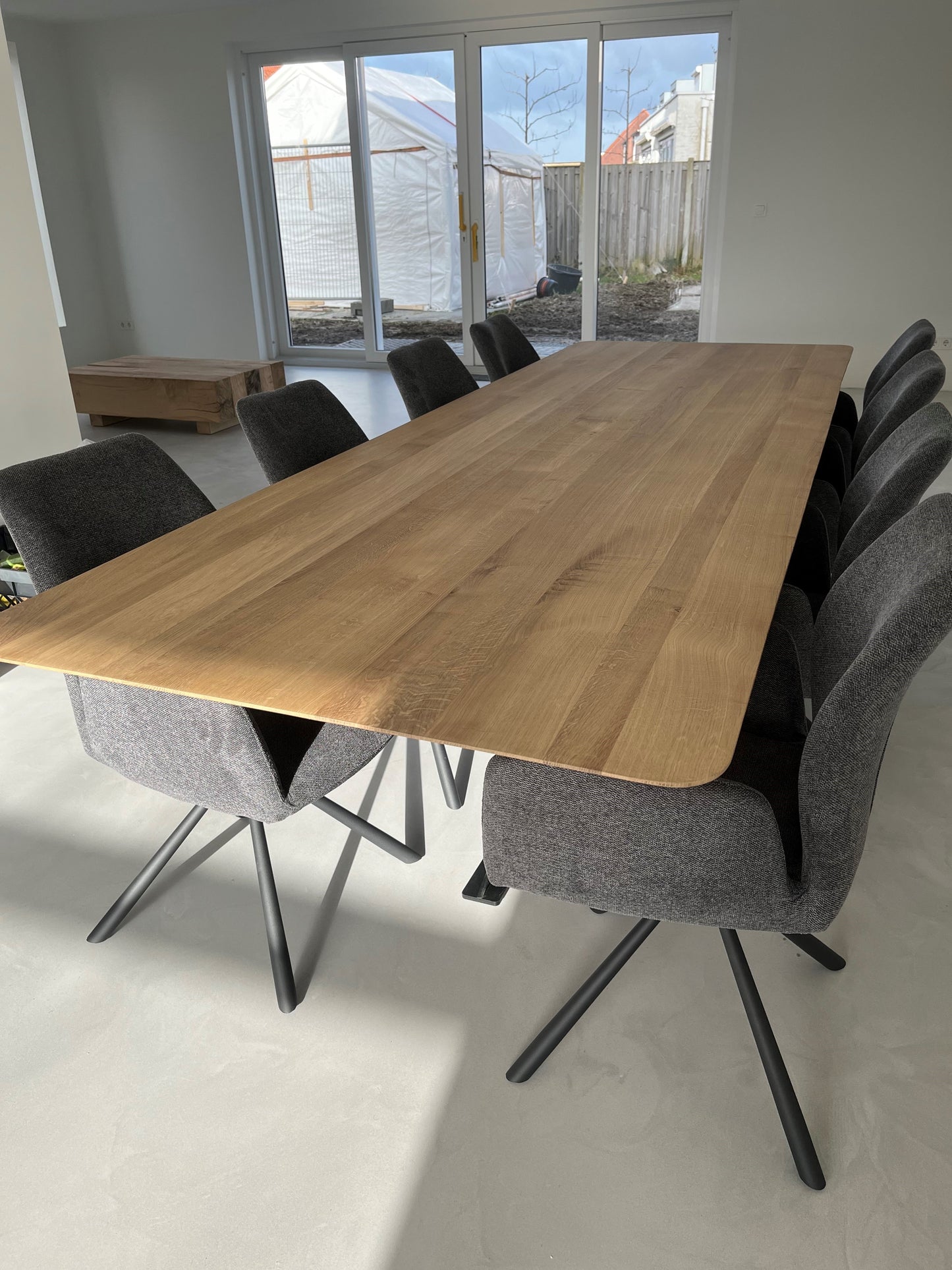 Verjongd tafelblad met afgeronde hoeken