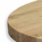 Eiken Tafelblad Rond met rechte zijkant