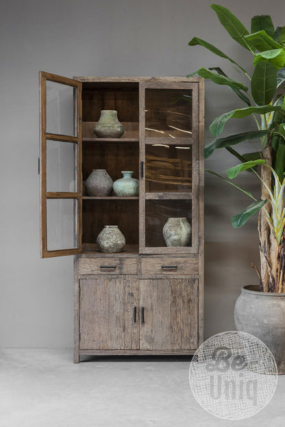 Vitrinekast oud hout Miami