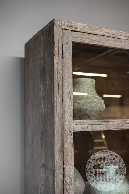 Vitrinekast oud hout Miami