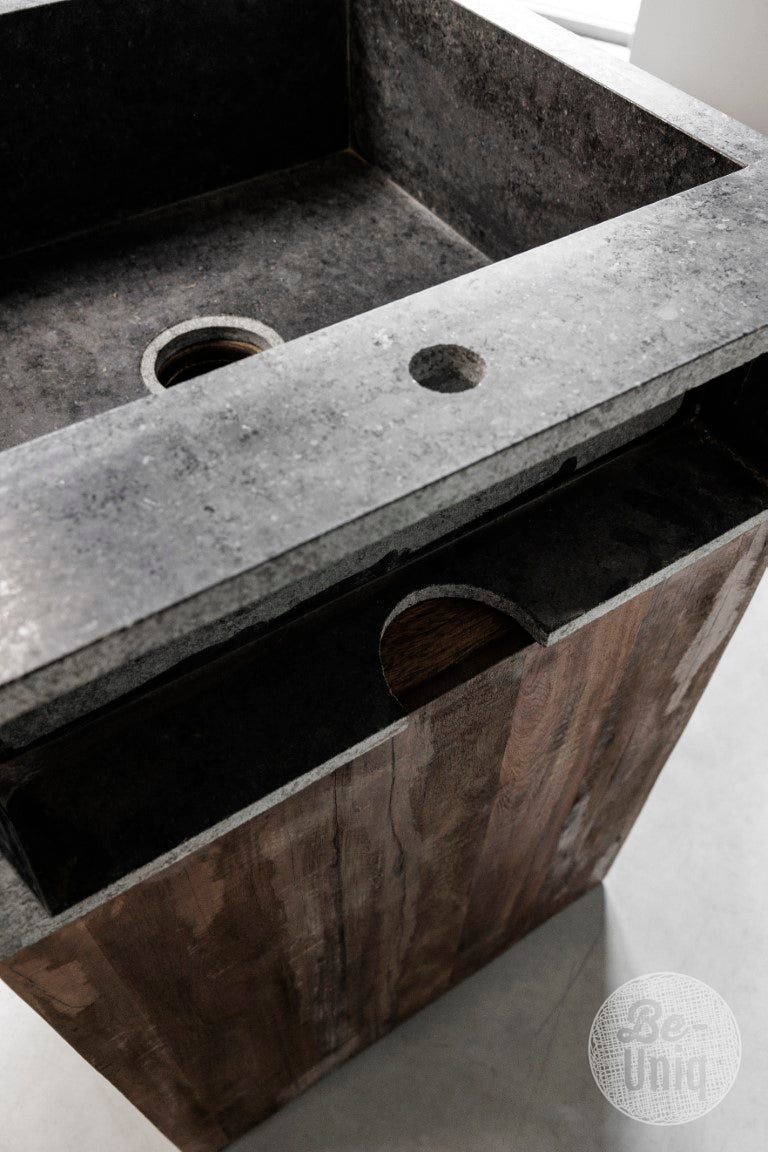 Be-Uniq Spoelkast met granieten wasbak met kraangat