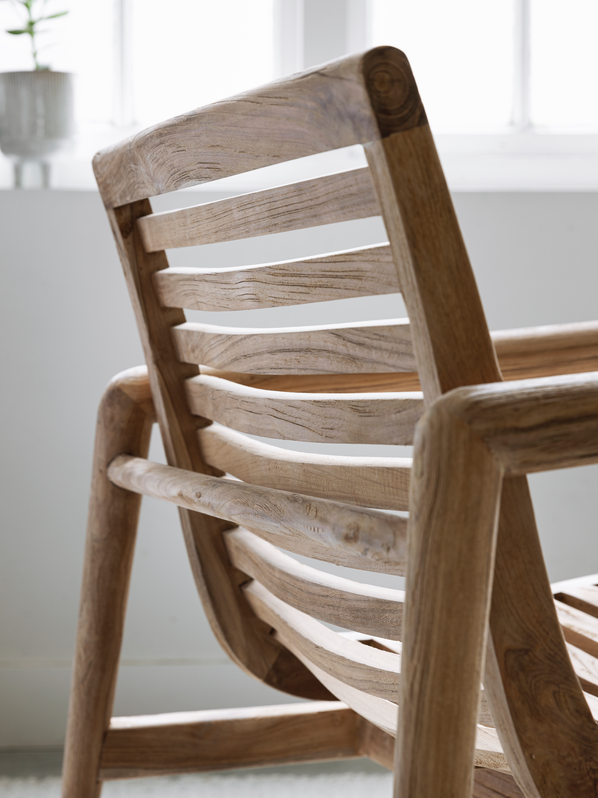 Must Living Fauteuil Ray | Houten Tuinmeubels close up achter