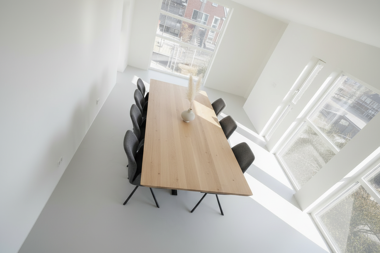Bovenaanzicht Houten Eettafel Oslo