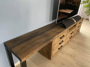 TV meubel hout en staal