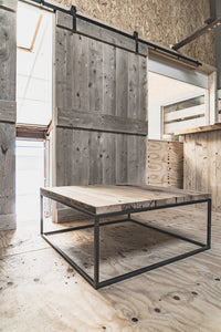 Robuuste salontafel staal en hout | Verkerke Living
