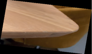 Eiken Tafelblad Seatle met ovaal verjongd blad en visgraat motief