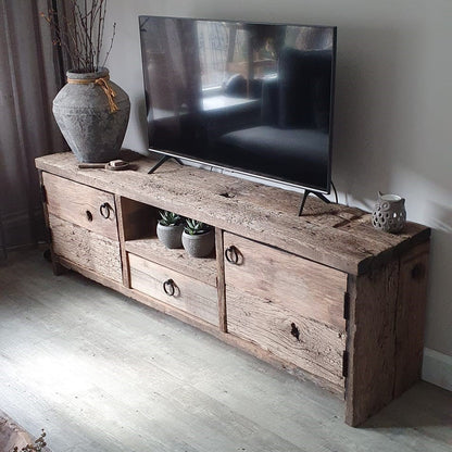 oud eiken tv meubel te koop bij Verkerke Living